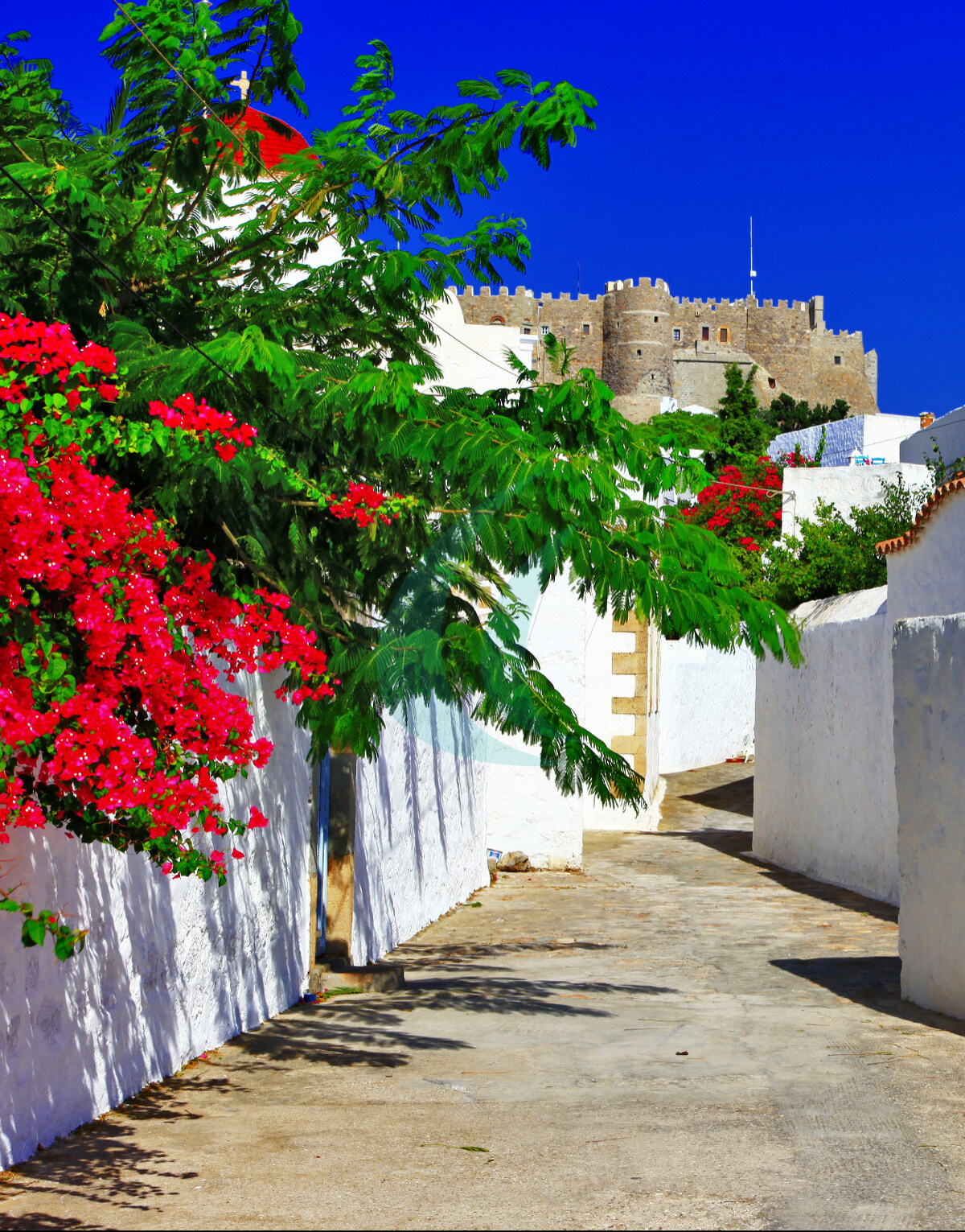 Religiöses Griechenland. Insel Patmos. Kirchen und Kloster