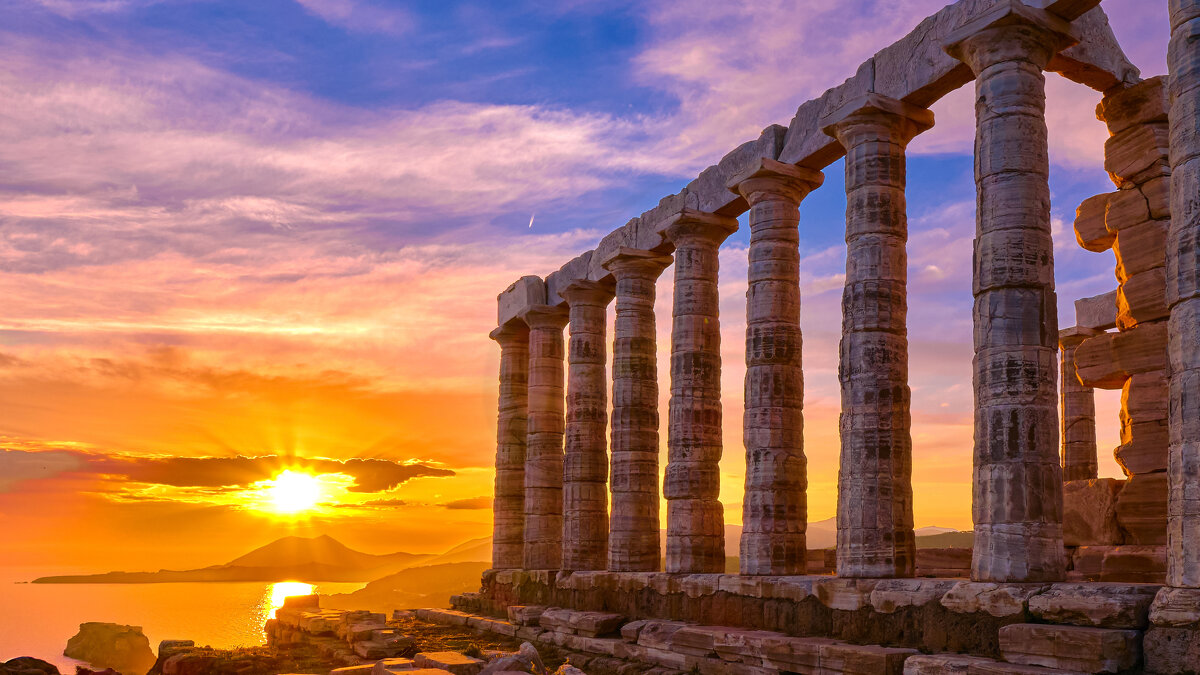 Poseidon Tempel, Cap Sounion / Griechenland /