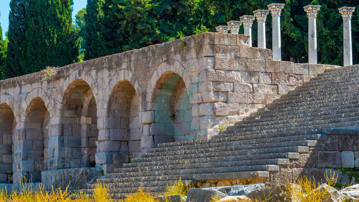 Antike Ruinen des Asklepieions auf der griechischen Insel Kos.